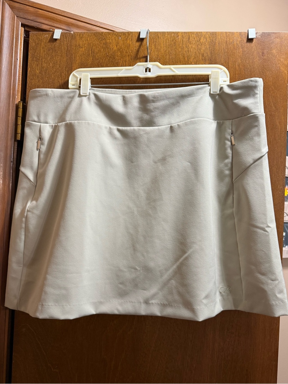 Cutter & Buck Khaki and White CB DryTec Performance Panel Skirt